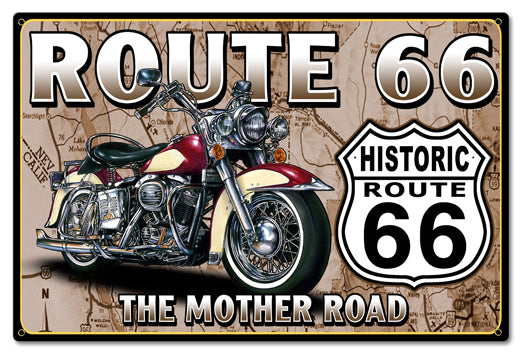 Route 66 The Mother Road Vintage Sign