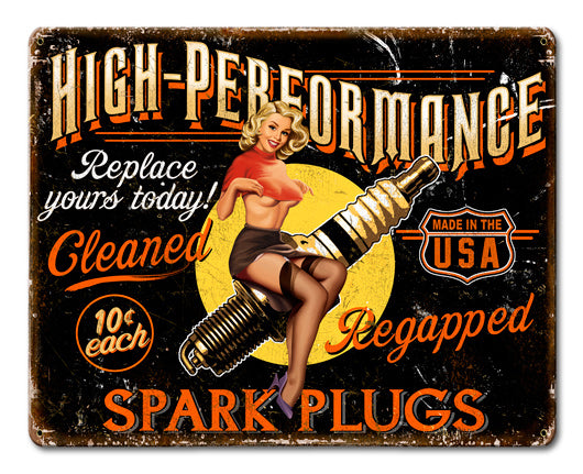 Spark Plug High Performance Vintage Sign