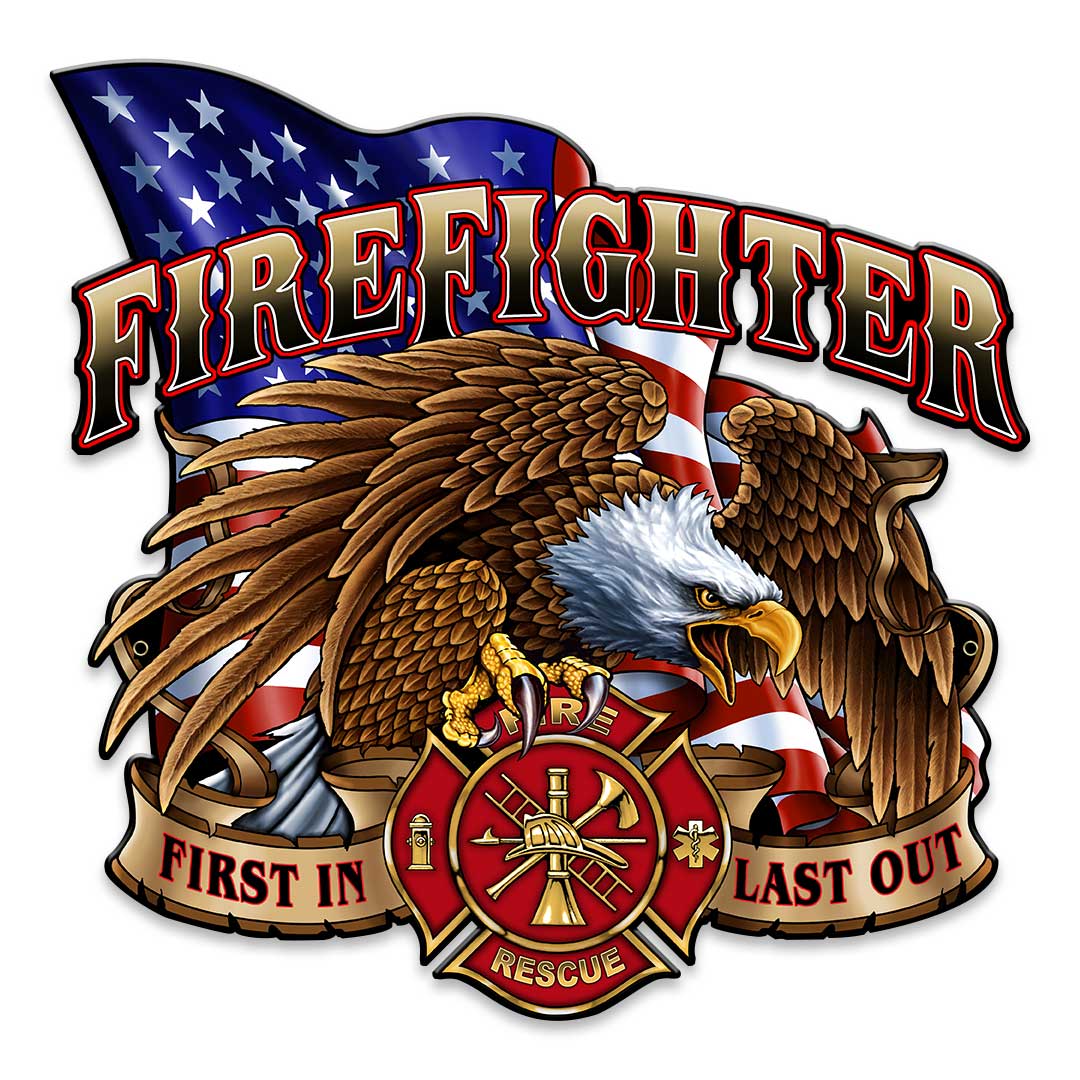 Fire Fighter Eagle Vintage Sign