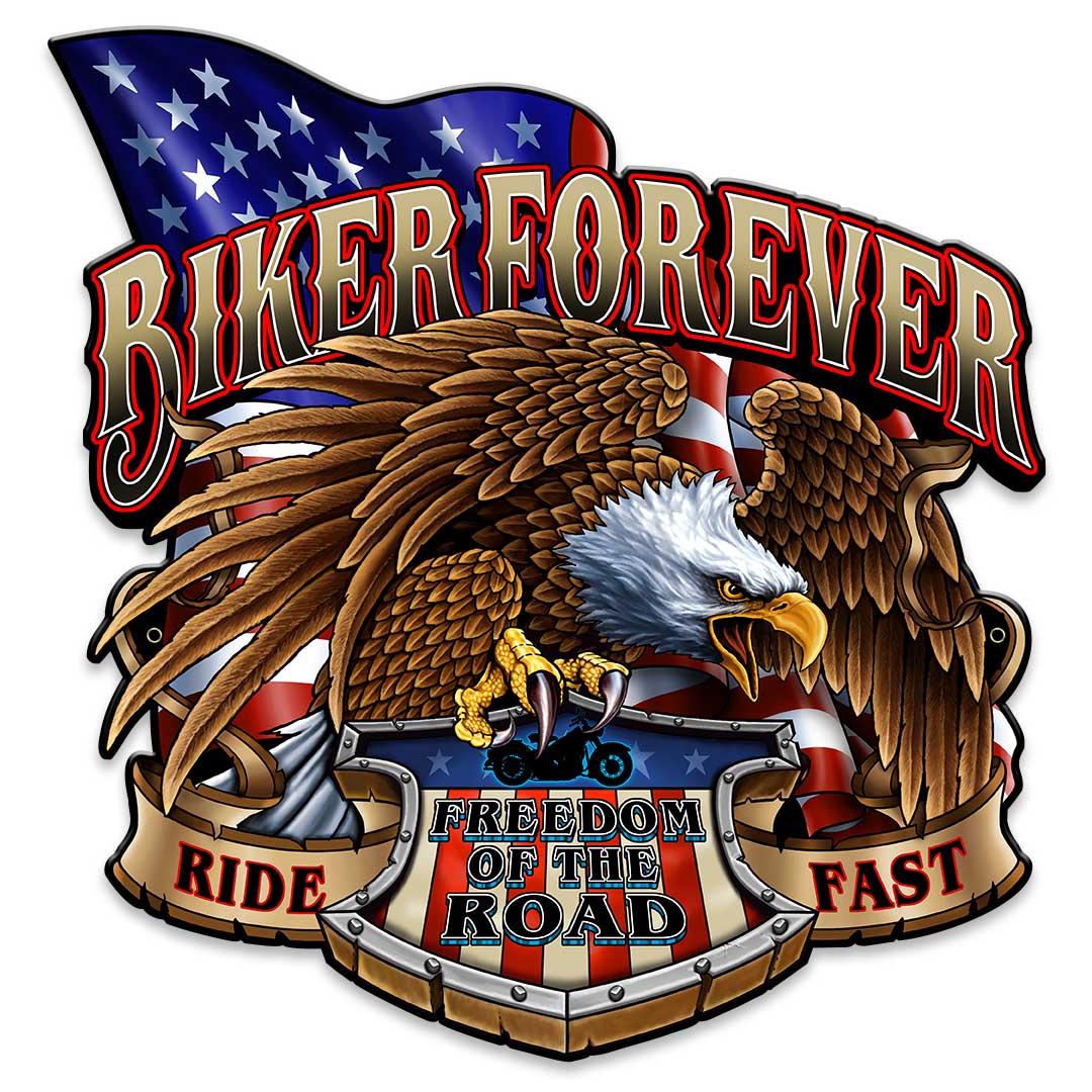 Biker Forever Eagle Vintage Sign