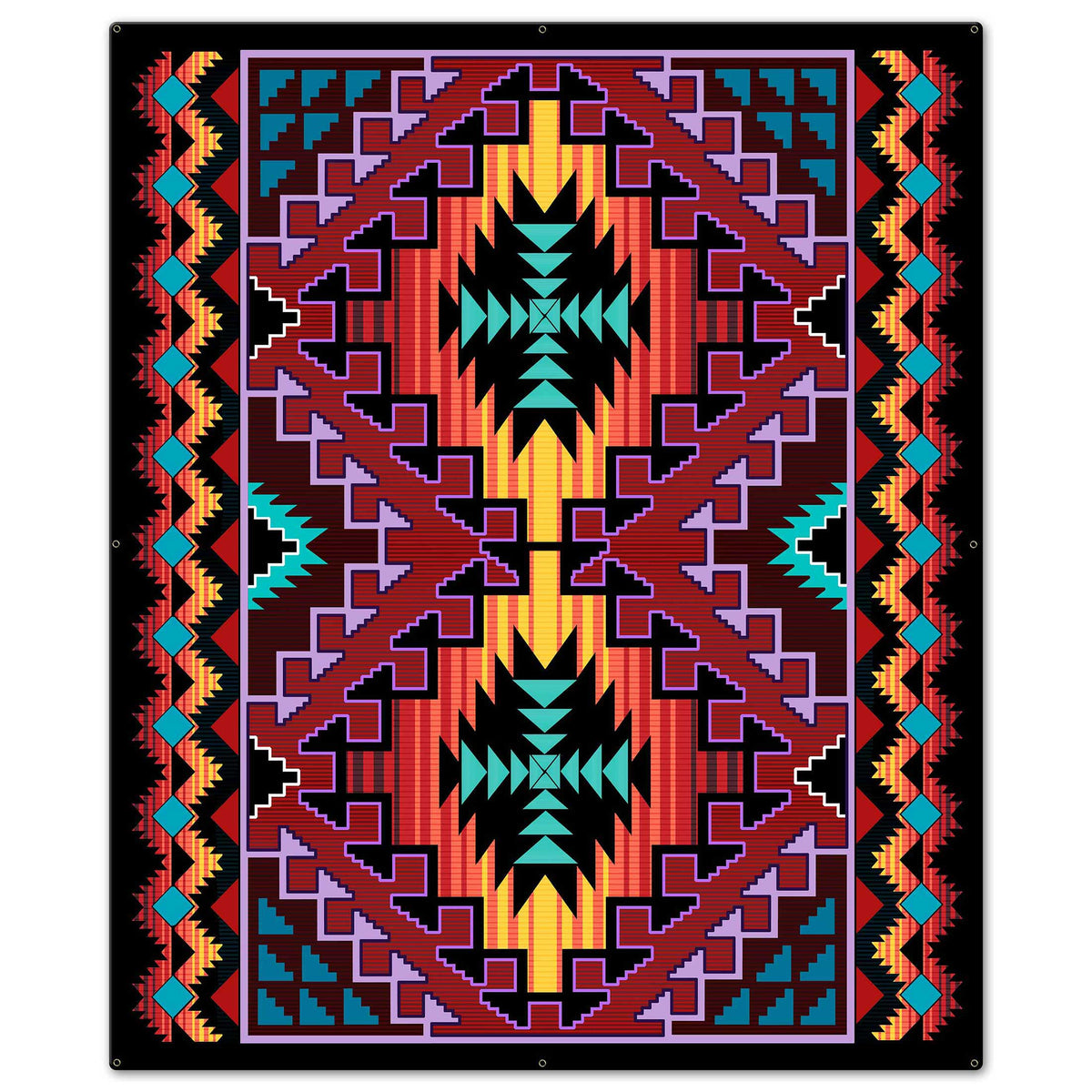 Indian Red Blanket Look 30 x 36 Custom Shape