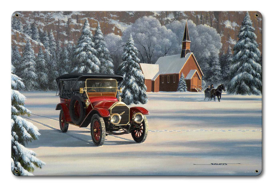 1912 Pierce Arrow Painting Vintage Sign