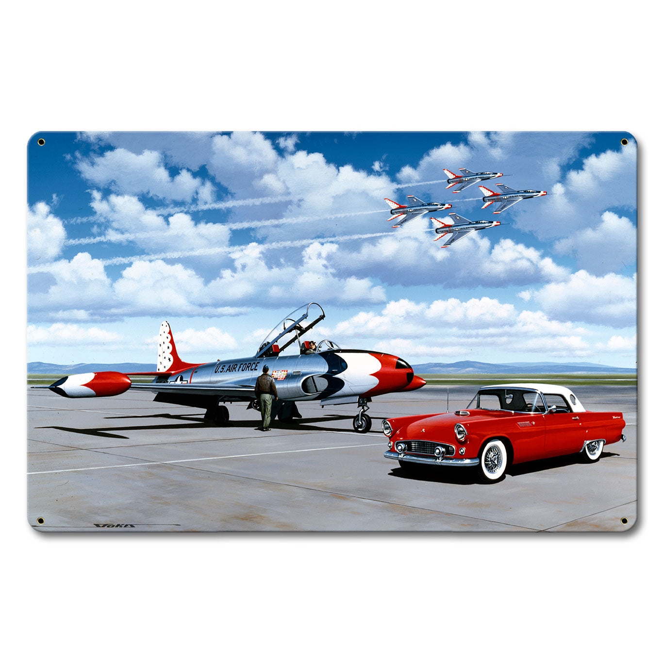57 T-Bird And Thunderbirds 18 X 12 vintage metal sign
