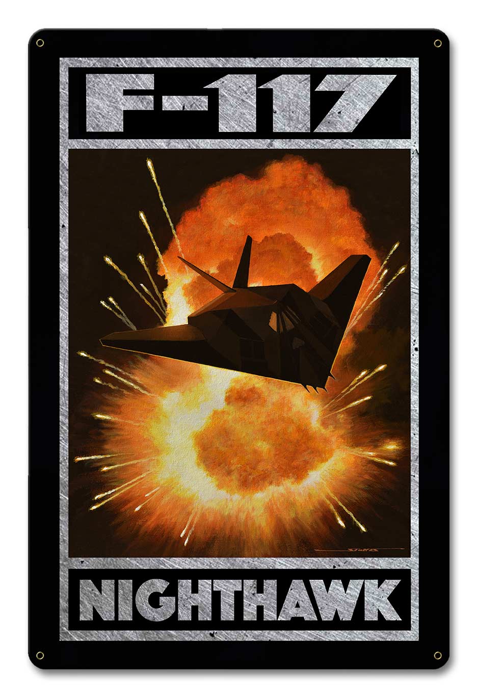 F-117 Nighthawk II 12 X 18 vintage metal sign