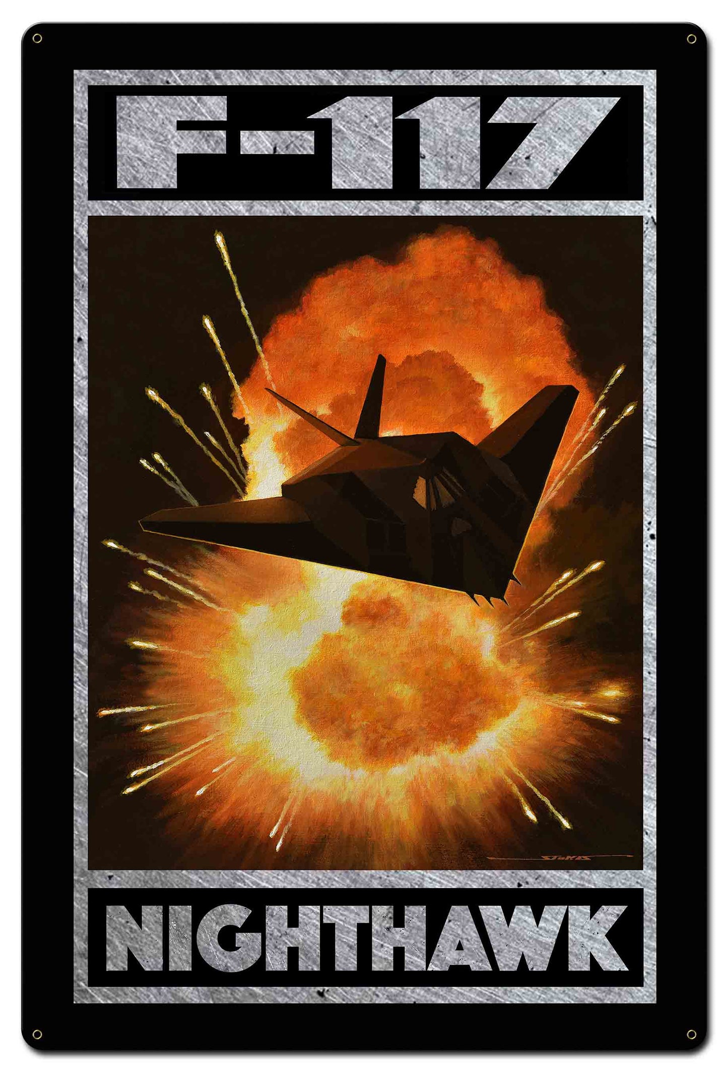 F-117 Nighthawk II 24 X 36 vintage metal sign
