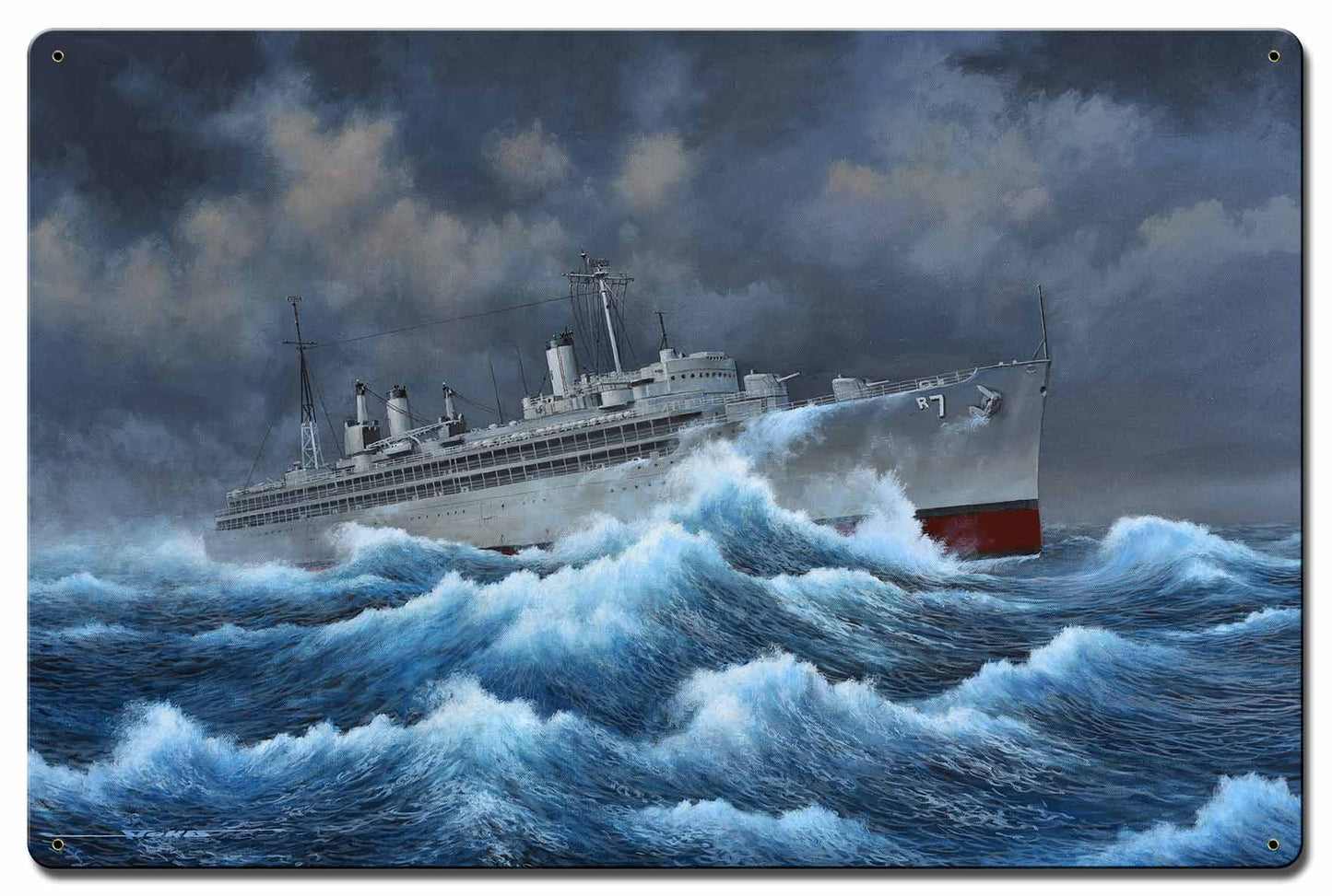 USS Hector 24 X 16 vintage metal sign