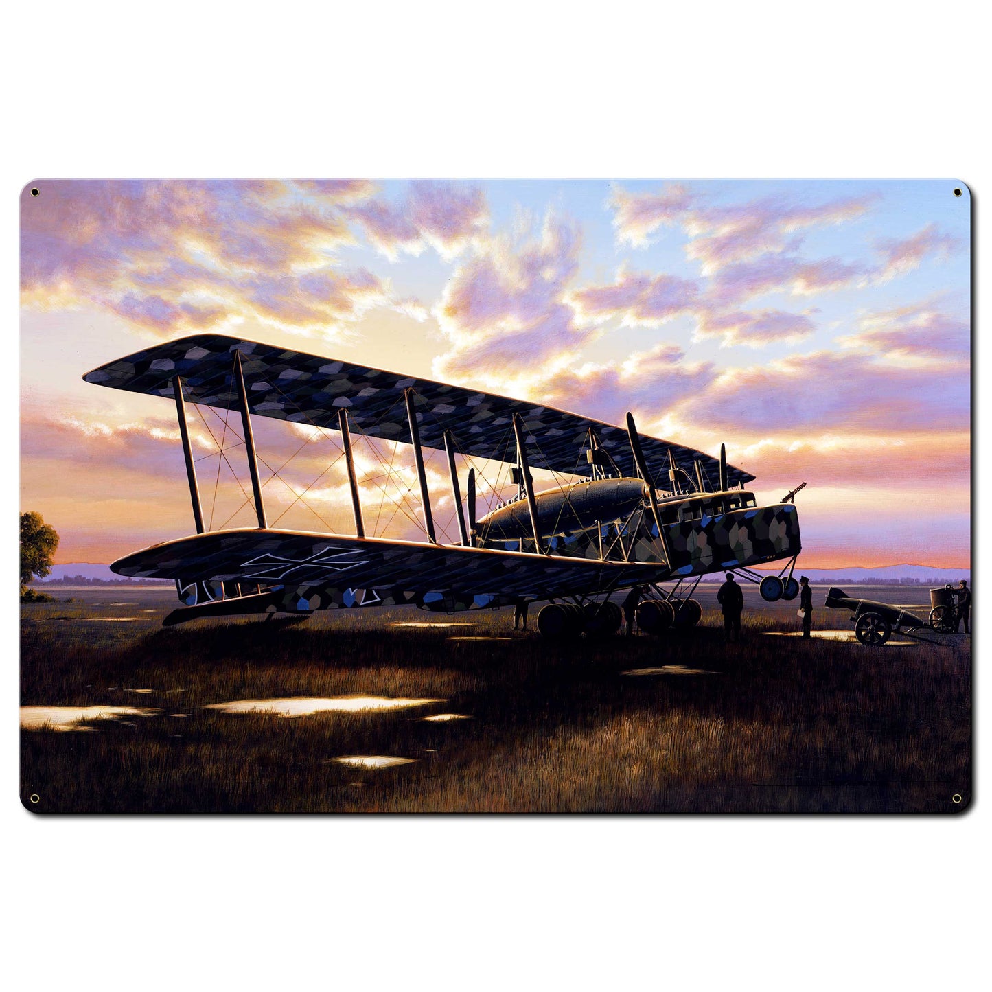 Bi Planes Over London 36 X 24 vintage metal sign