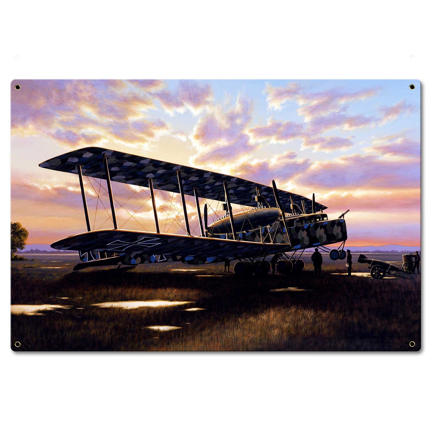 Bi Planes Over London 24 X 16 vintage metal sign