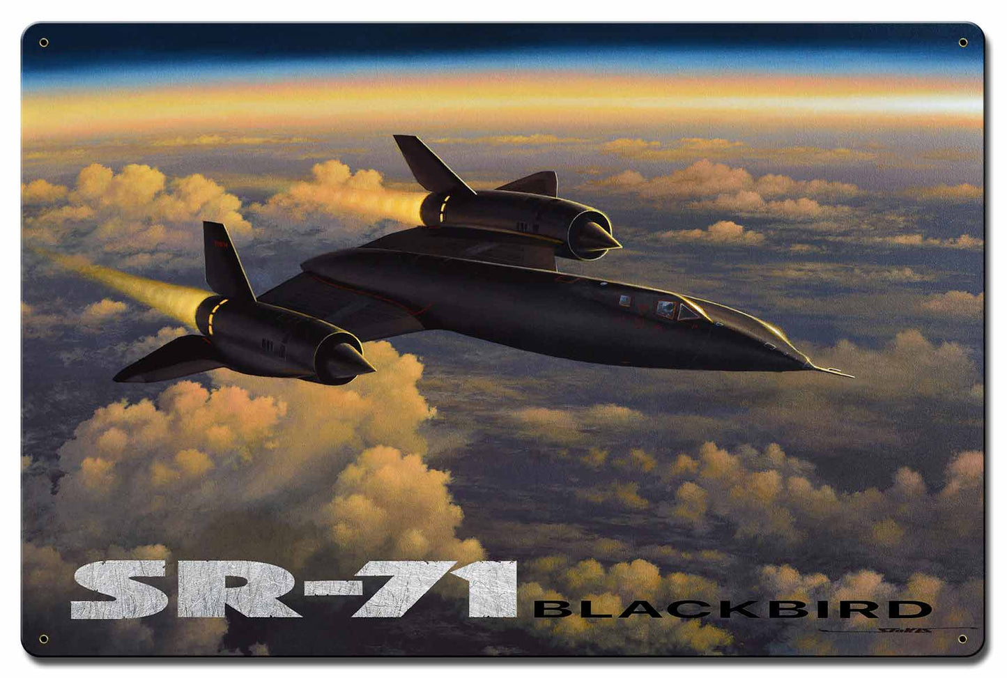 SR-71 Blackbird 24 X 16 vintage metal sign