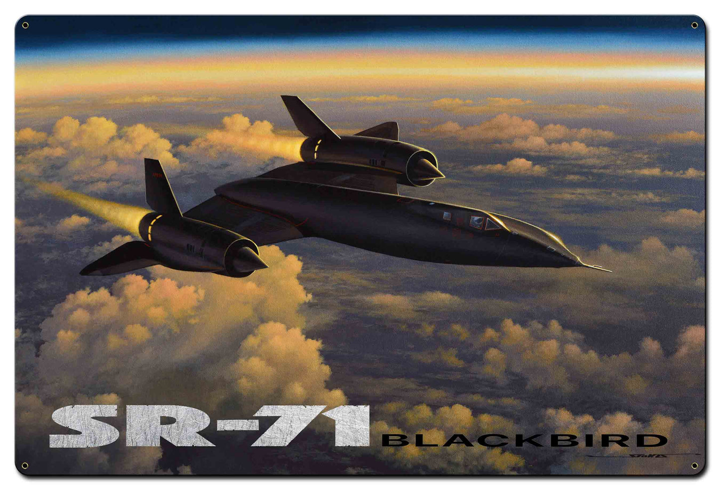 SR-71 Blackbird 36 X 24 vintage metal sign