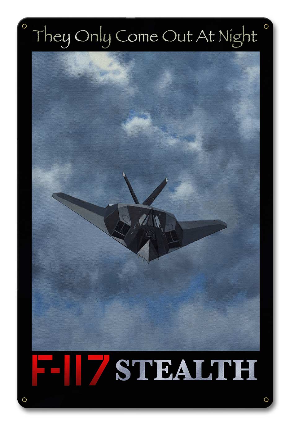 F-117 Stealth 12 X 18 vintage metal sign