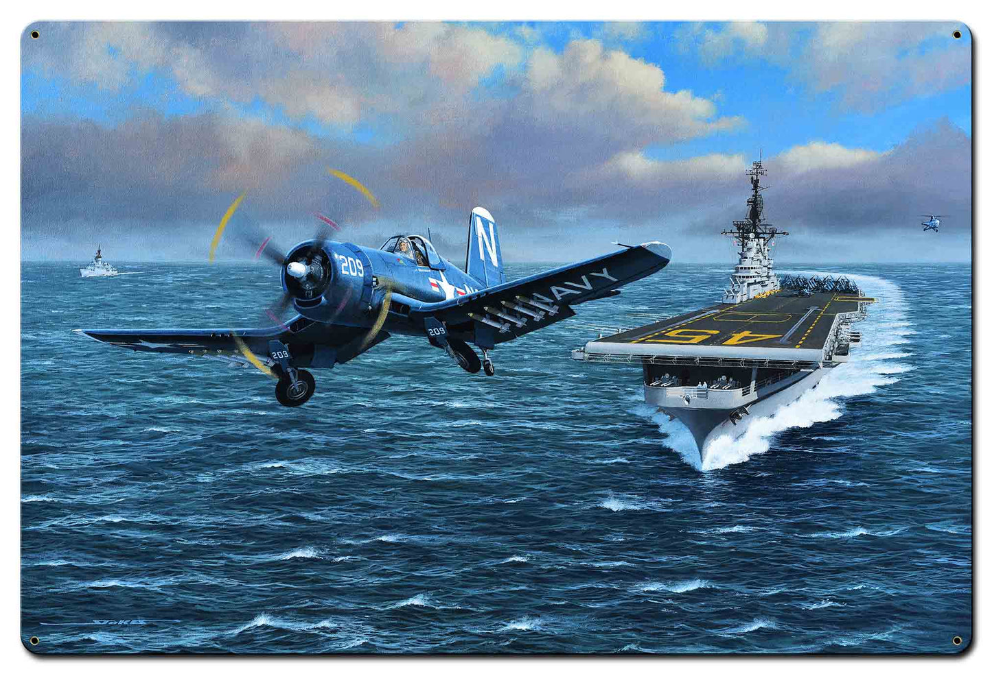 Corsair Launch 36 X 24 vintage metal sign