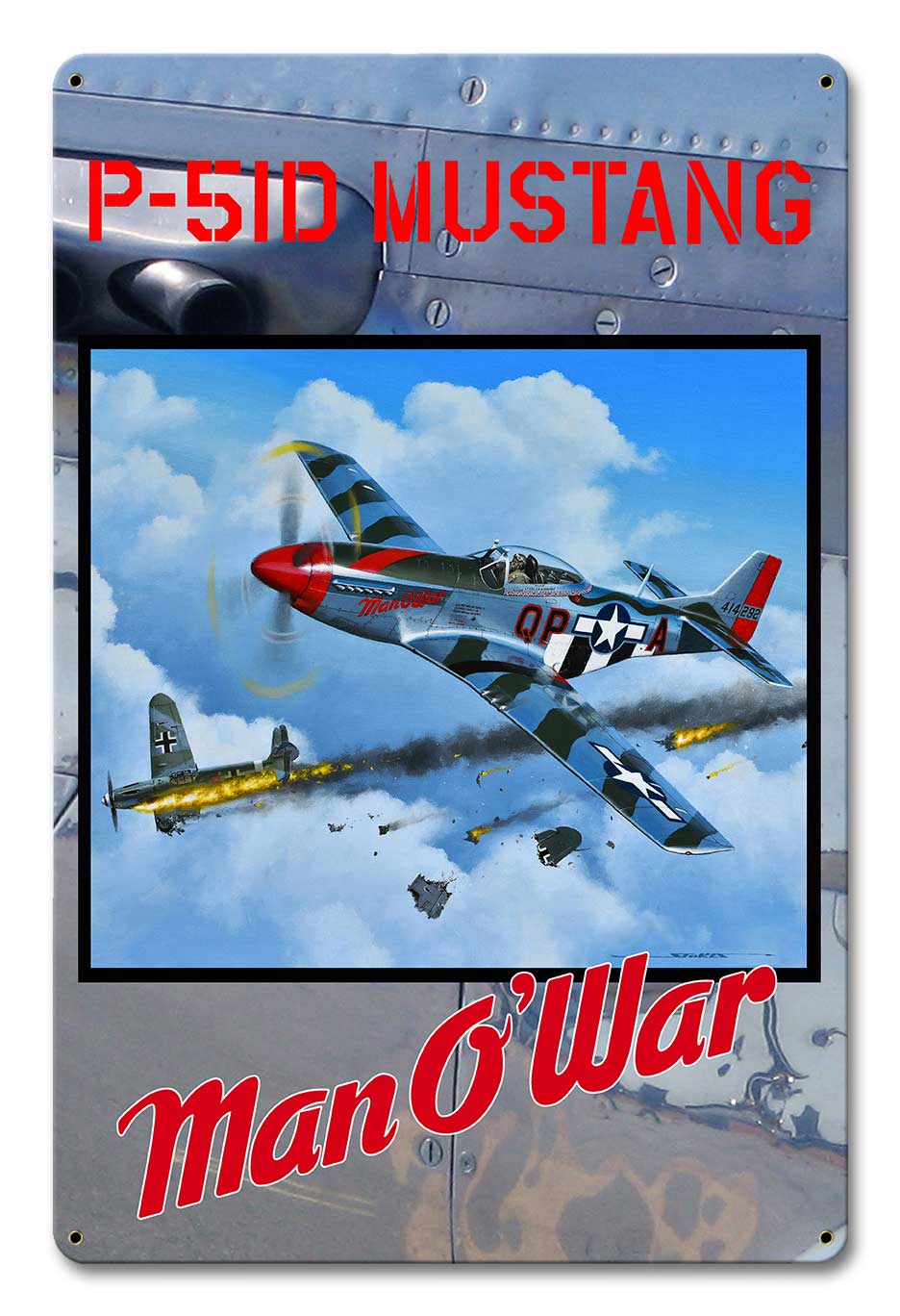 Man O War 12 X 18 vintage metal sign