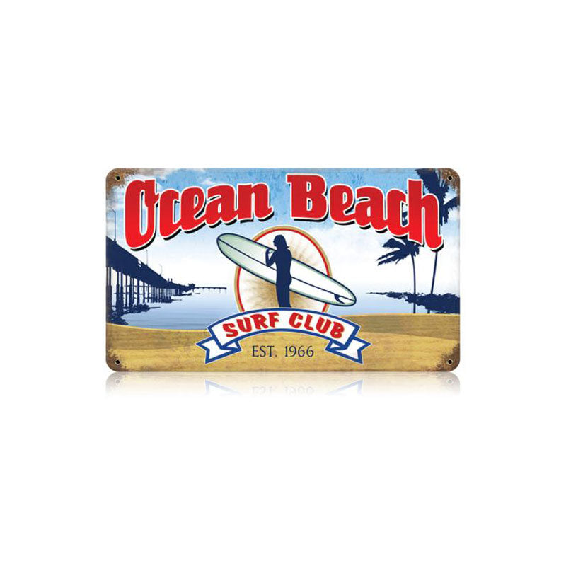 Ocean Beach Surf Club Vintage Sign