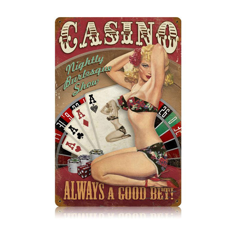 Casino Pinup Vintage Sign