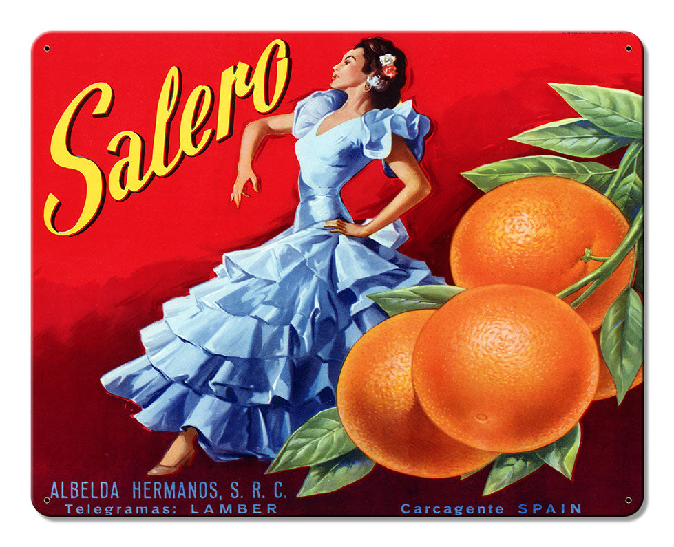 Valero Oranges Vintage Metal Sign