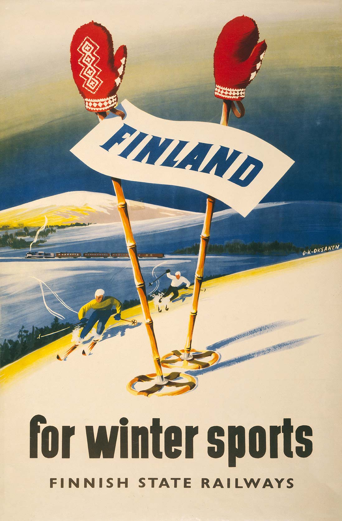 Finland For Winter Sports Vintage Metal Sign