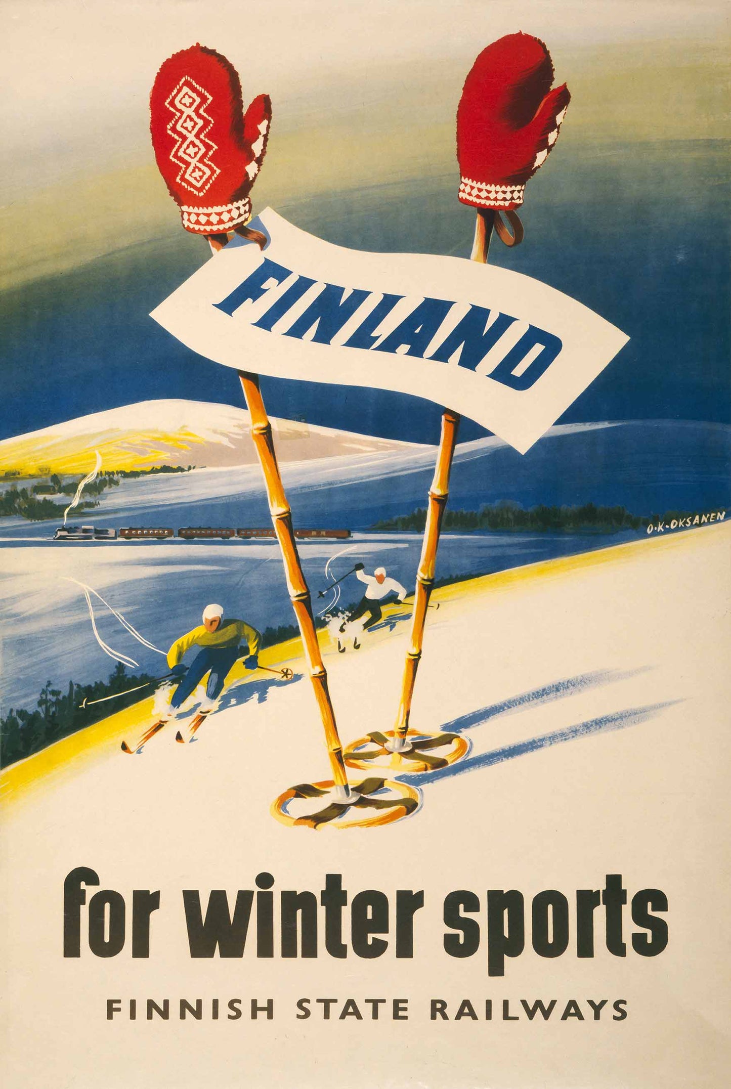 Finland For Winter Sports Vintage Metal Sign
