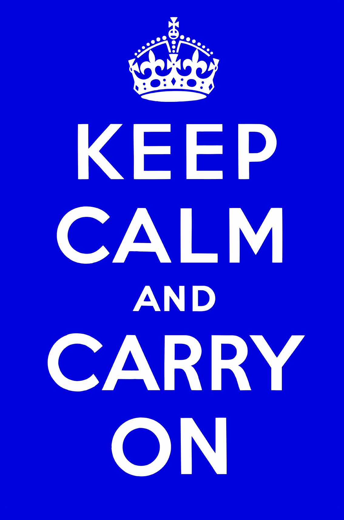 Keep Calm Royal Blue Vintage Metal Sign