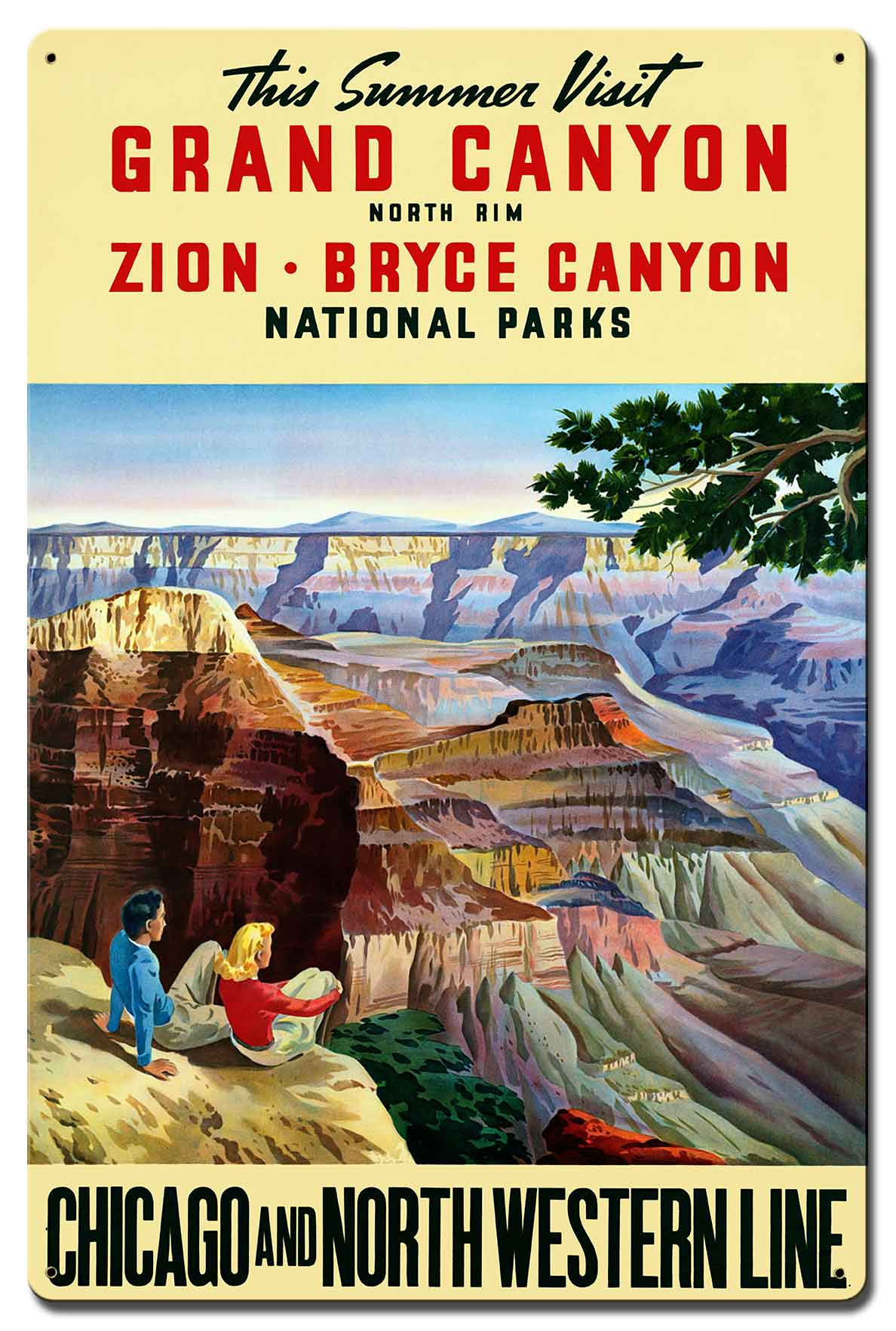 Visit Grand Canyon Zion Bryce 16 X 24 vintage metal sign
