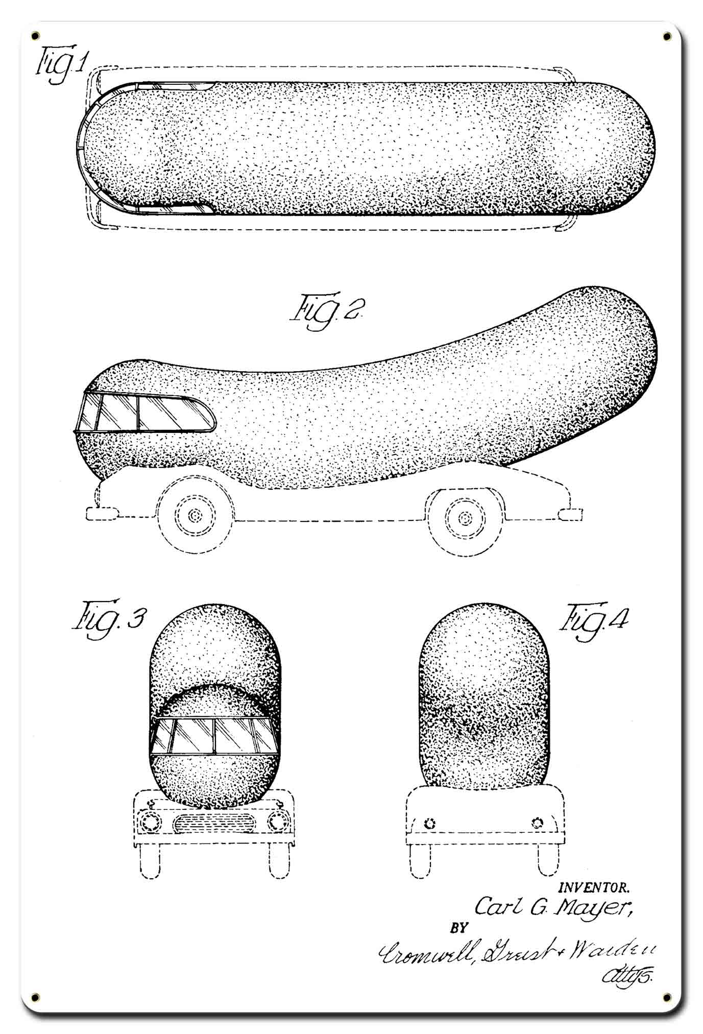 Weinermobile Patent Metal Sign 24in X 36in