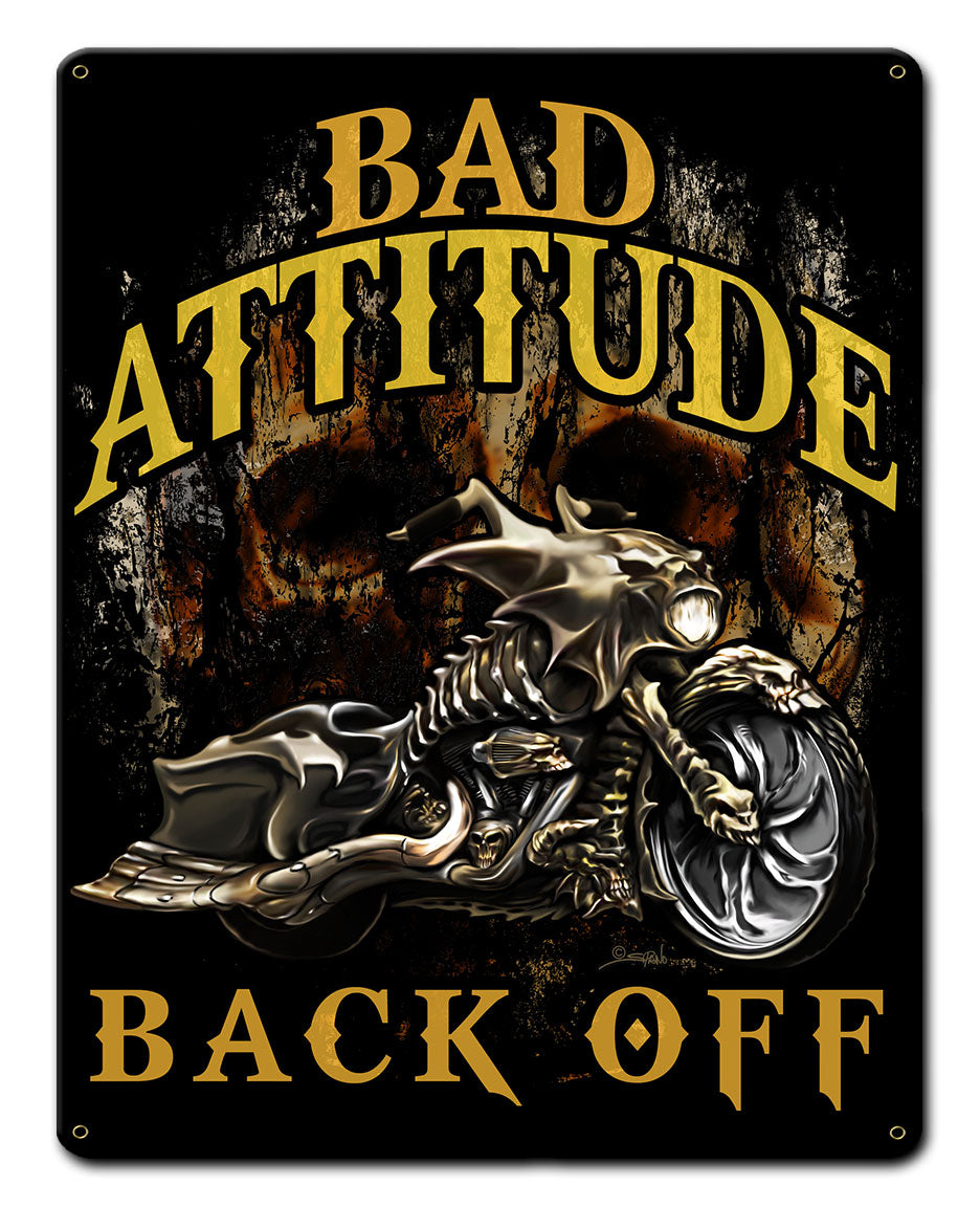 Bad Attitude Bad Ass Bagger Vintage Sign