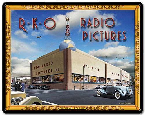 R-K-O Pictures Metal Sign 30x24 by artist Larry Grossman - LGB236