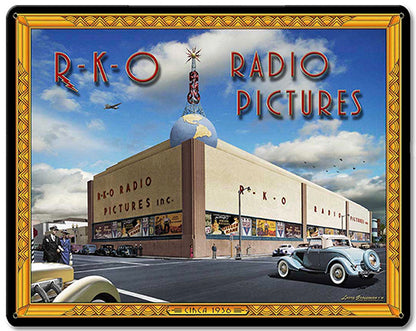 R-K-O Pictures Metal Sign 30x24 by artist Larry Grossman - LGB236