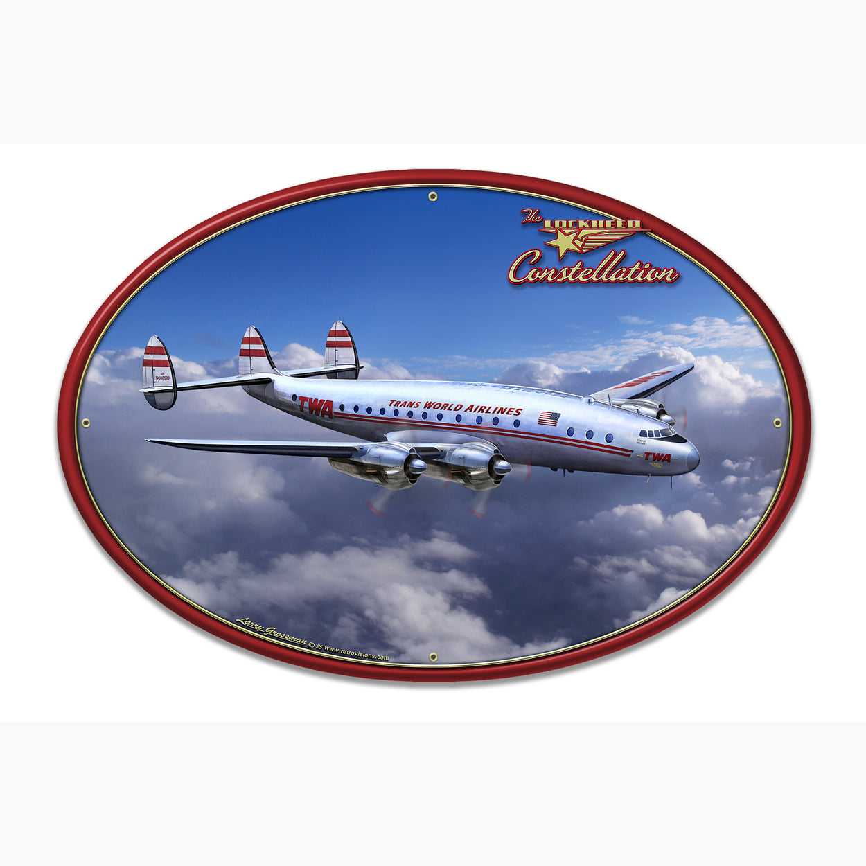 LGC805 - Lockheed Constellation Trans World Airline  Available In Two Sizes by artist Larry Grossman