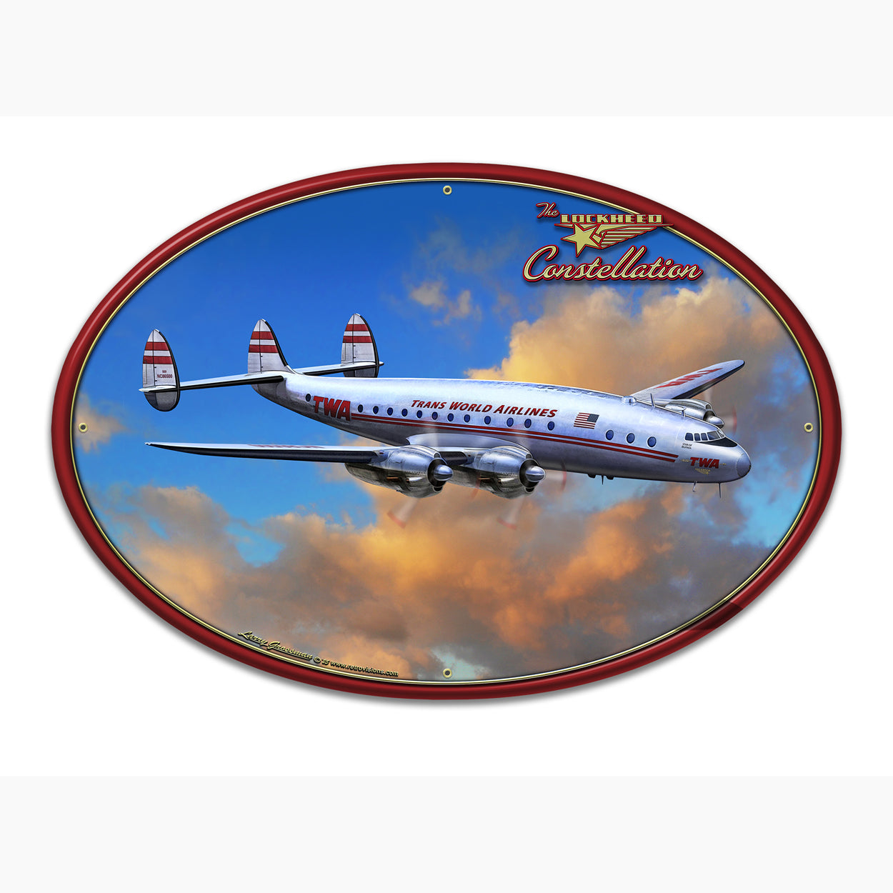 LGC806 - Lockheed Constellation Trans World Airline  Available In Two Sizes by artist Larry Grossman