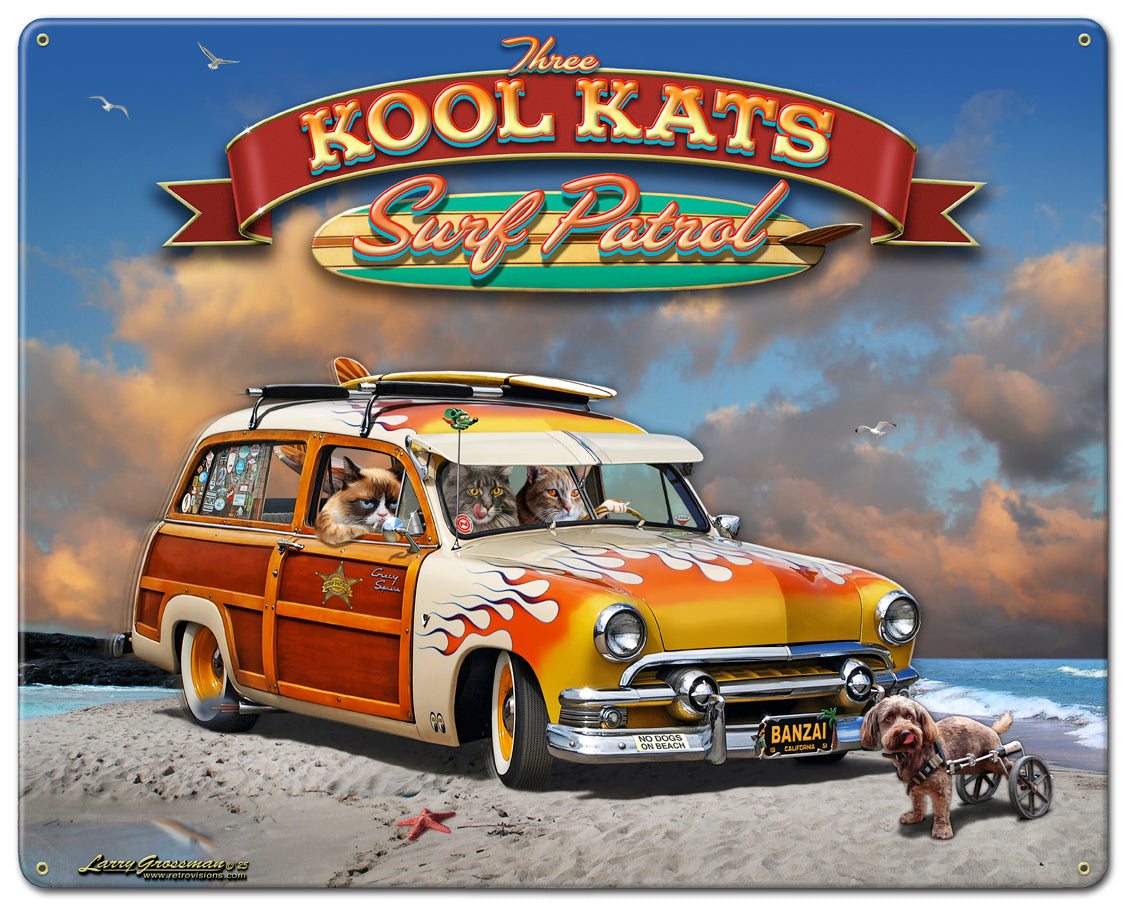 LGC807 - Kool Kats Surf Patrol  Available In Two Sizes by artist Larry Grossman