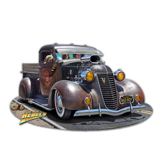 LGC813 - Rat Rod Rebels Laser Cut Out  Available In Three Sizes by artist Larry Grossman