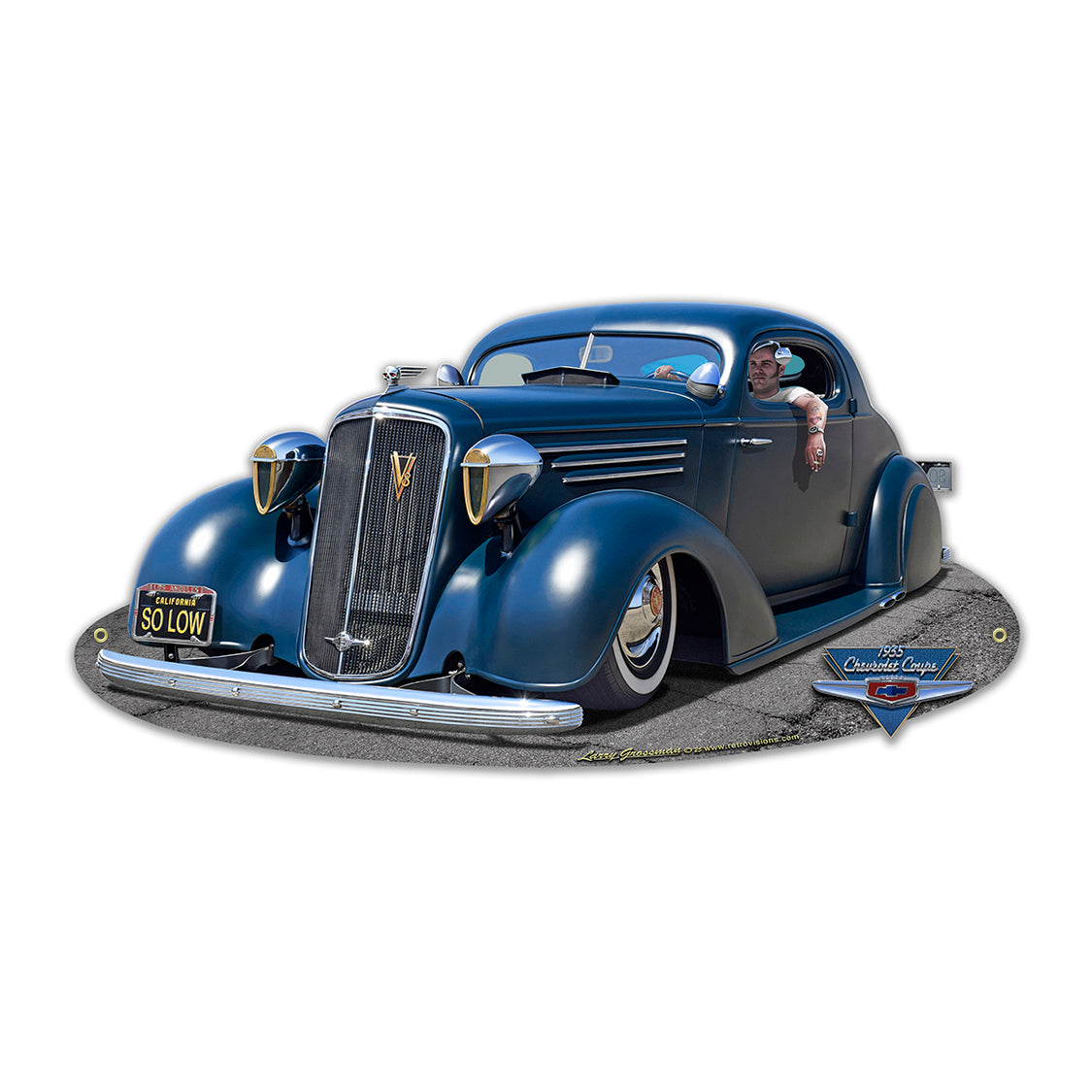 LGC818 - 1935 Chevy Coupe Kustom AVAILABLE IN TWO SIZES by artist Larry Grossman
