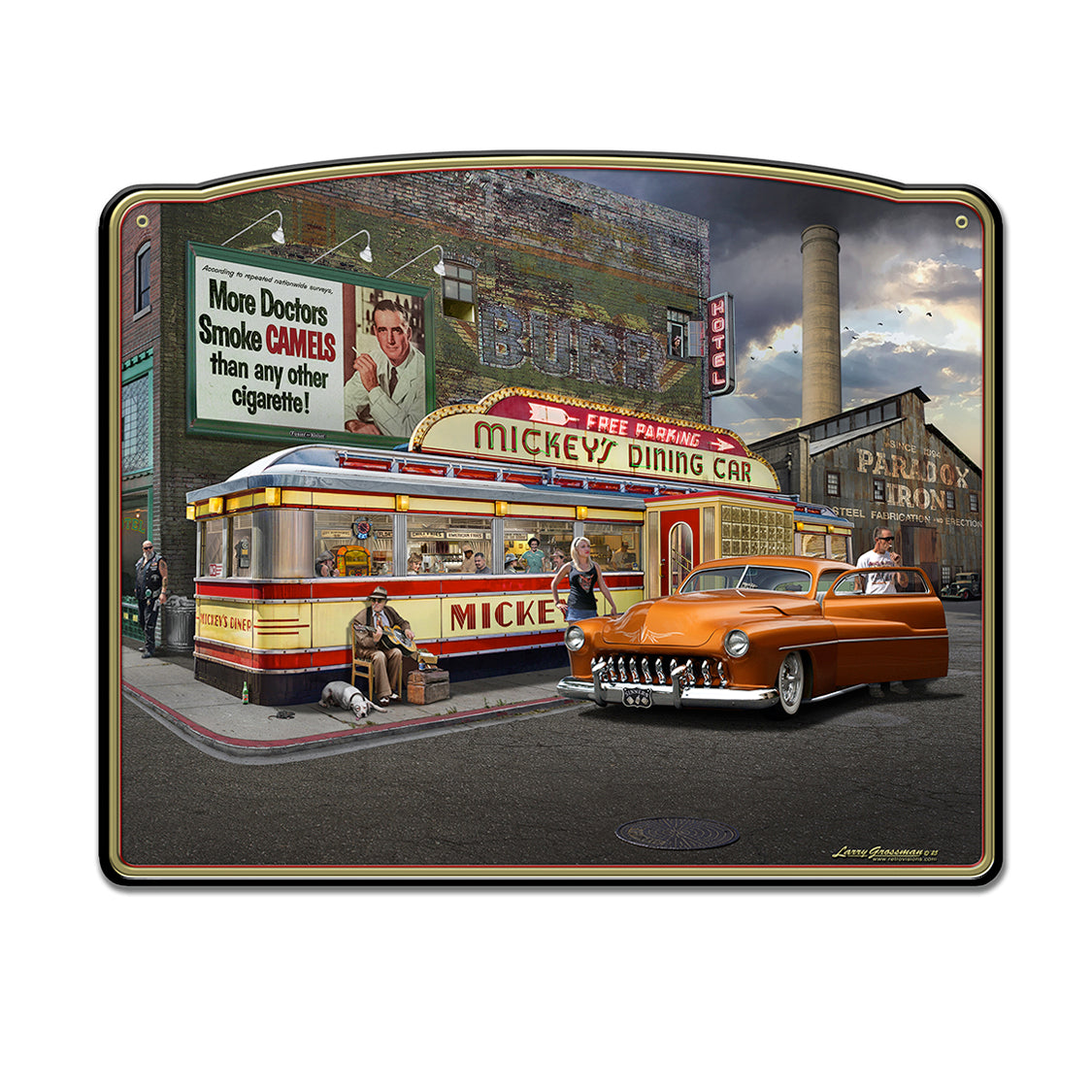 LGC832 - Mickey's Dining Car- Available in 3 sizes by artist Larry Grossman