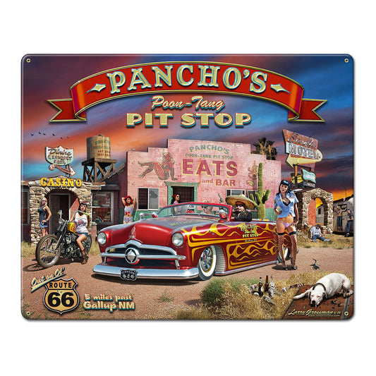 Pancho's Poon-Tang Pit Stop by Larry Grossman AVAILABLE in 2 Sizes  LGC866