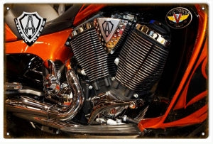 Vintage ARLEN NESS Motorcycle METAL SIGN 12X18 RG4395