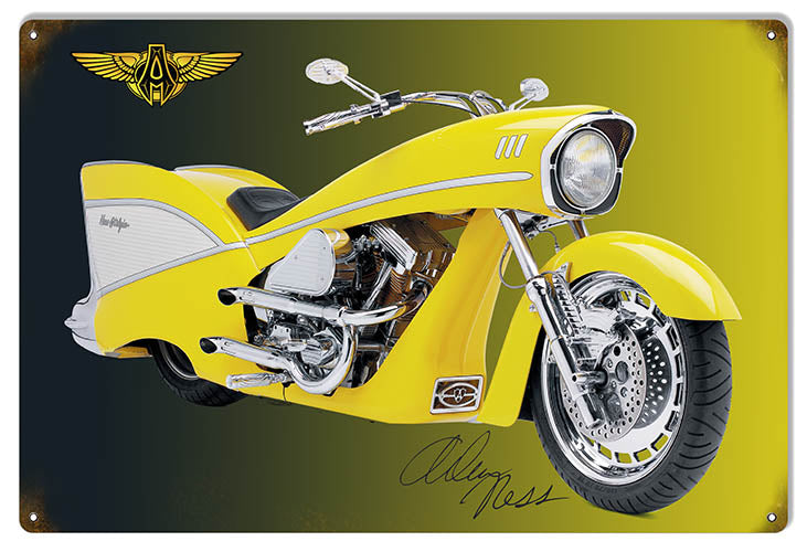 ARLEN NESS Custom Ness-Stalgia Model Motorcycle METAL SIGN 12X18 RG6752