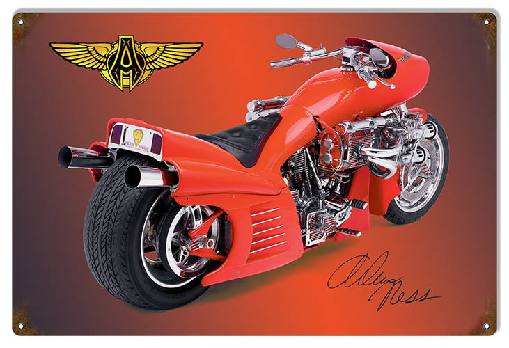 Custom Made Arlen Ness Red Motorcycle Sign RG6759