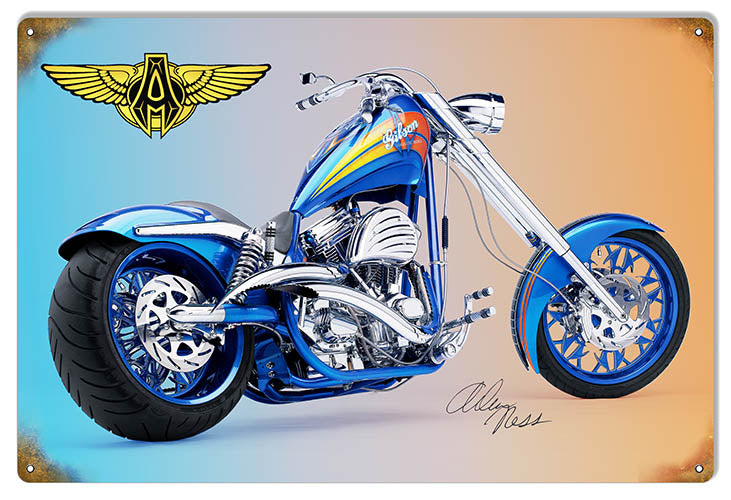 Blue Stretched Signature Series Custom Made Arlen Ness Original Motor RG6764