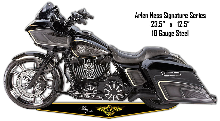 Arlen Ness Motorcycle Cut Out Reproduction Sign 12.5x23.5 RG8465S