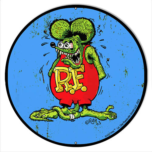 Rat Fink round sign 14x14