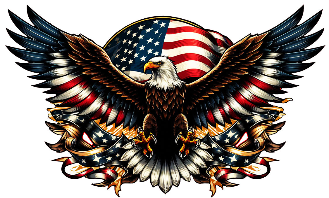 Eagle / American Flag 24x14 Metal Sign - RVG5716S