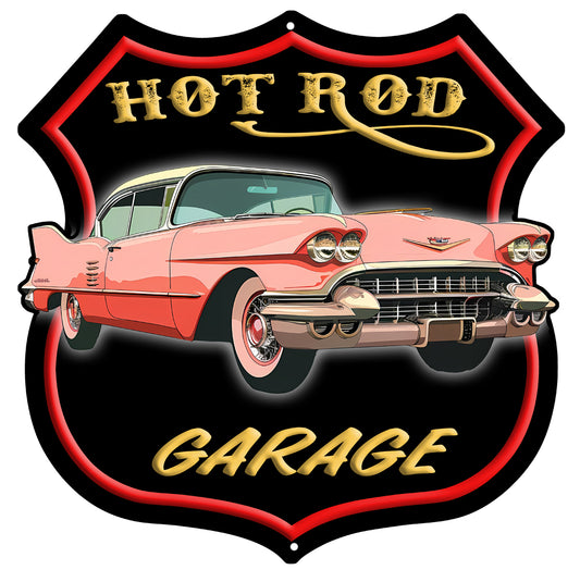 Hot Rod Garage '58 Cadillac 16x16 Metal Sign - RVG5723S