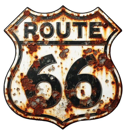 Route 66 Rusty - 34x36 Metal Sign - RVG5767S