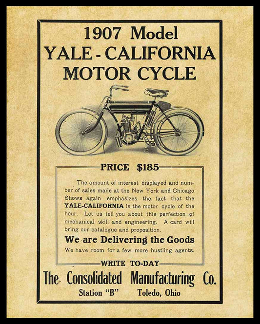 AMI475 - YALE CALIFORNIA MOTORCYLCE - PLASMA