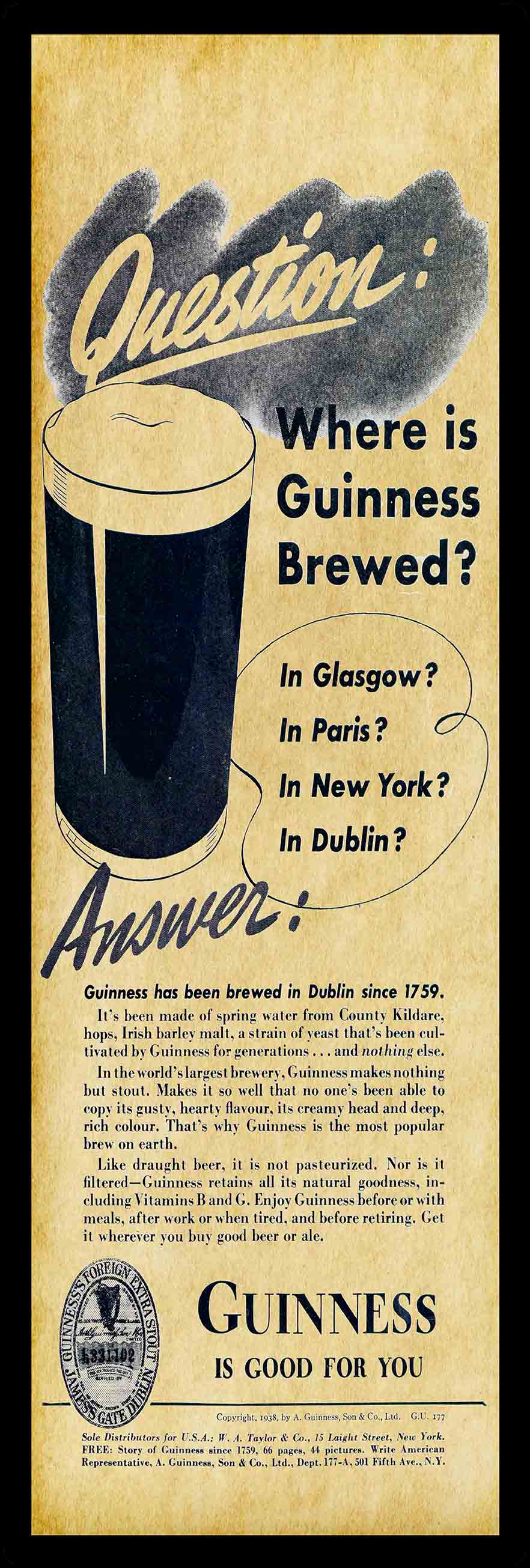 AMI519 - 1938 GUINNESS - PLASMA