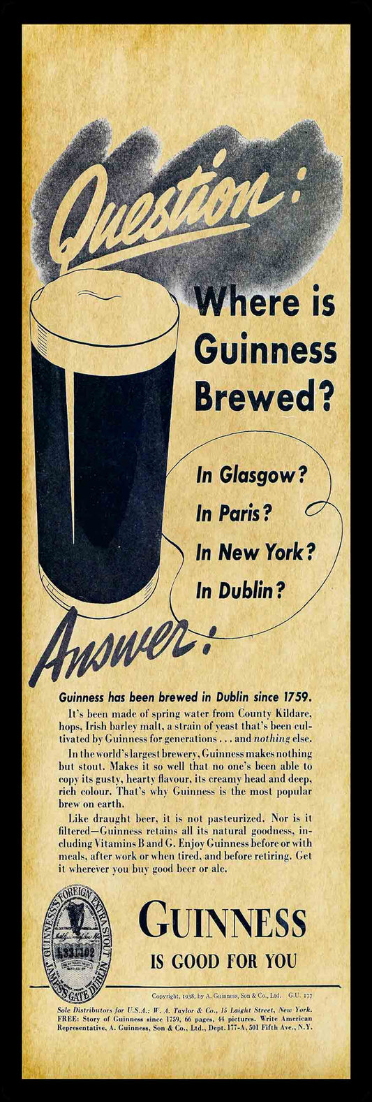 AMI519 - 1938 GUINNESS - PLASMA
