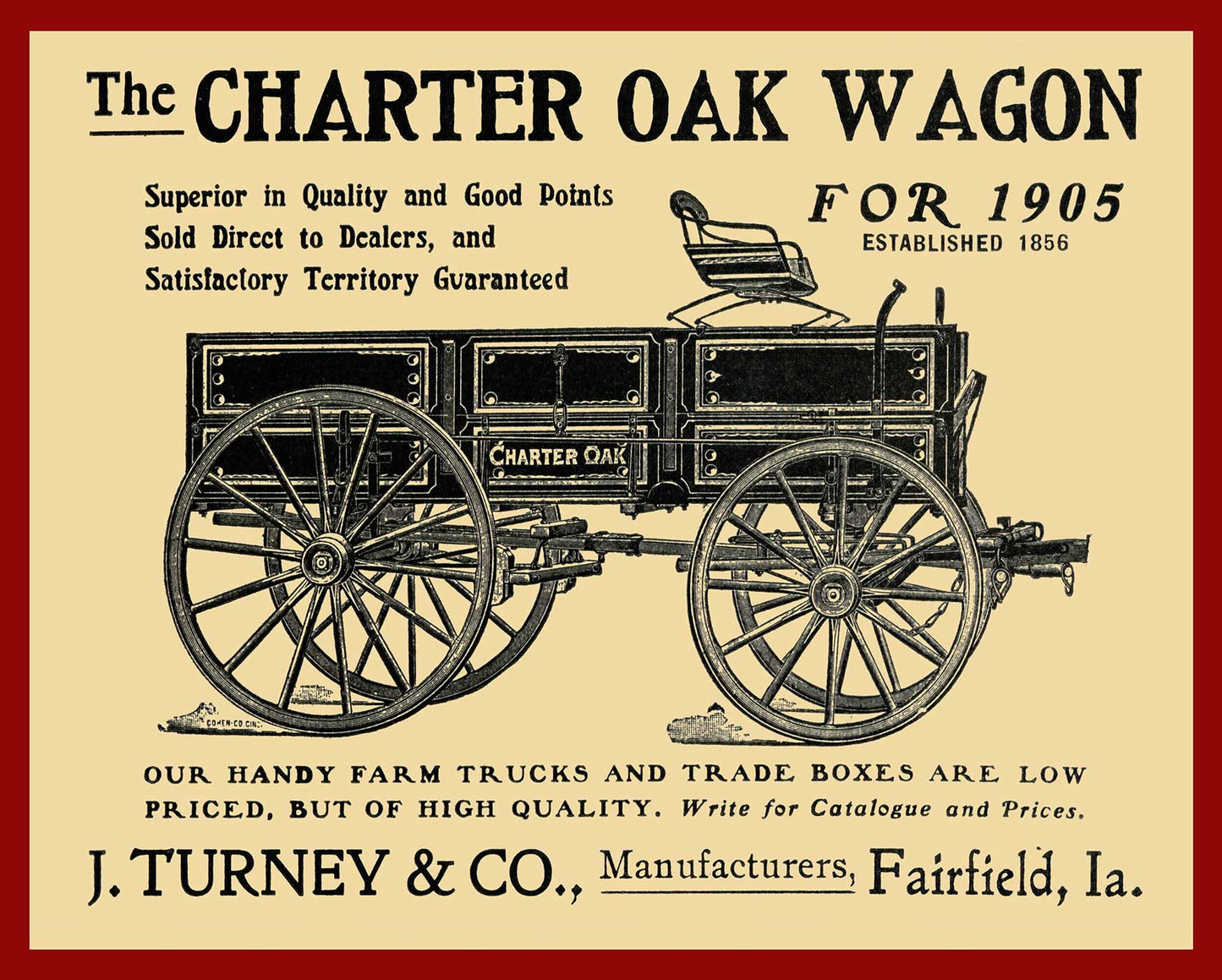 AMI615 - VICTOR 1905 CHARTER OAK WAGON RED - PLASMA