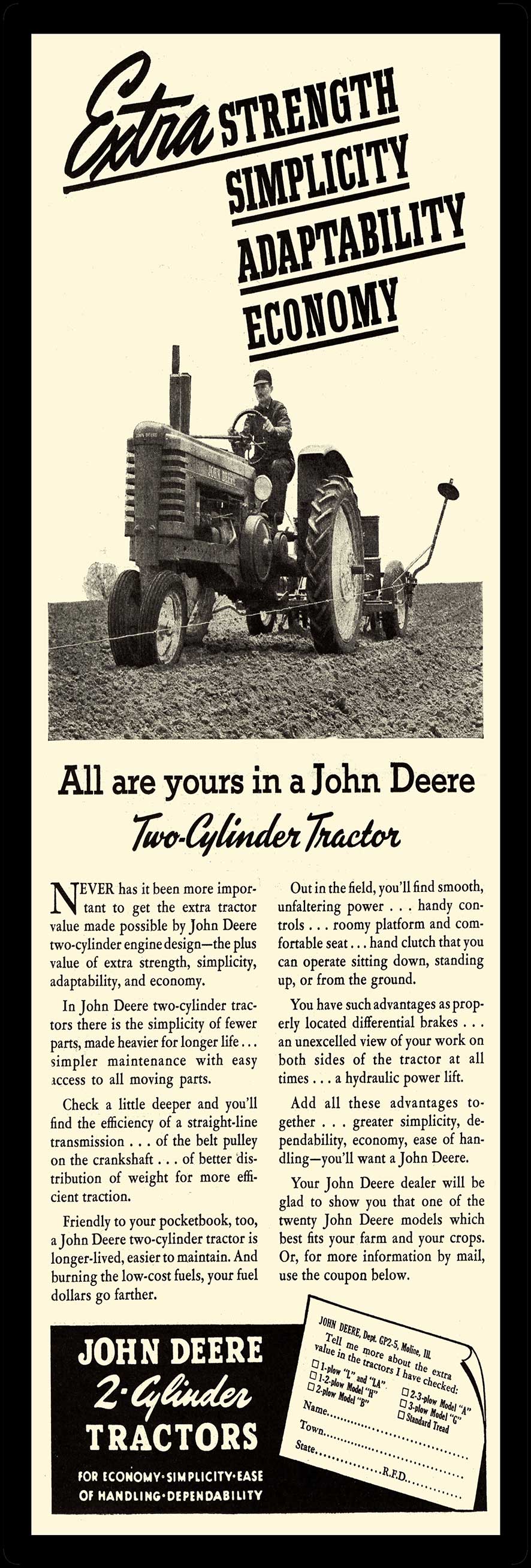 AMI765 - JOHN DEERE TWO CYLINDER AD - PLASMA