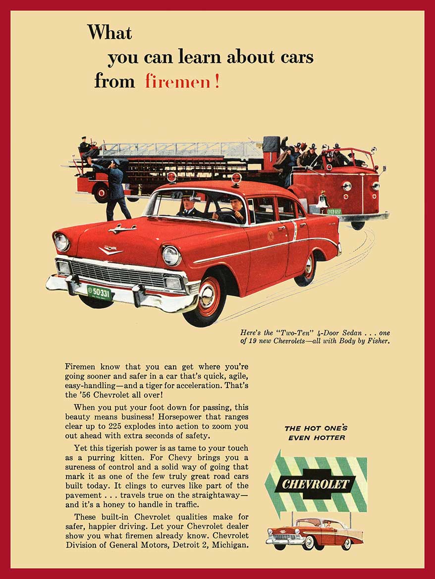 AMI891 - 1956 CHEVROLET FIREMEN AD